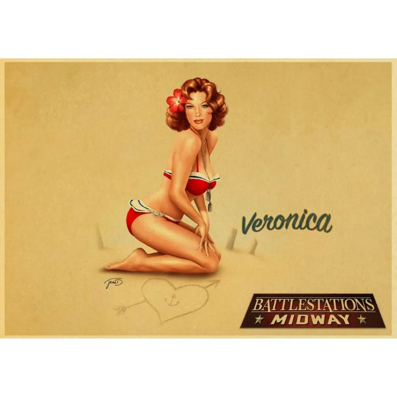 Affiche Année 70 Vintage Pin Up